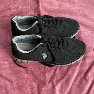 Polo assn navy black and silver running shoes